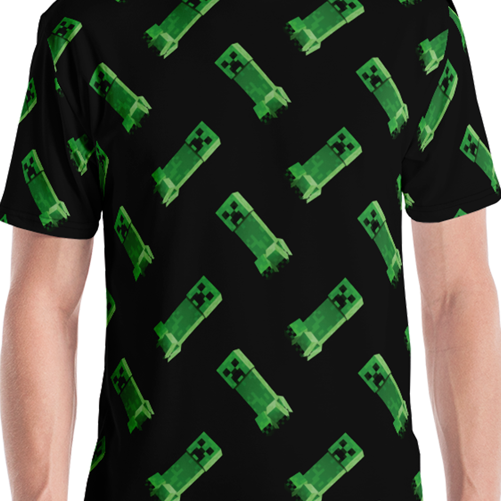 Minecraft Creeper Pattern Unisex Short Sleeve T-Shirt - Image 3