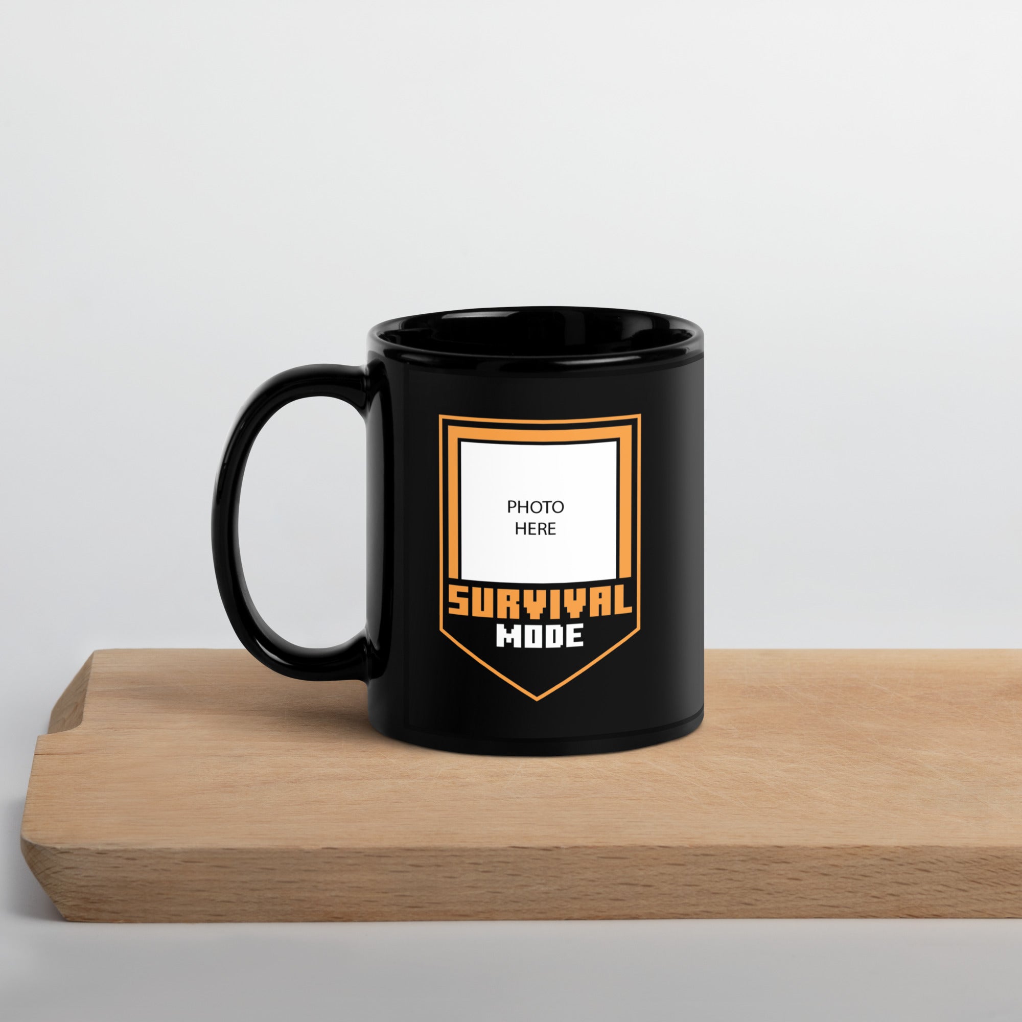 Minecraft Personalized Photo Black Mug Survival Mode - Image 3