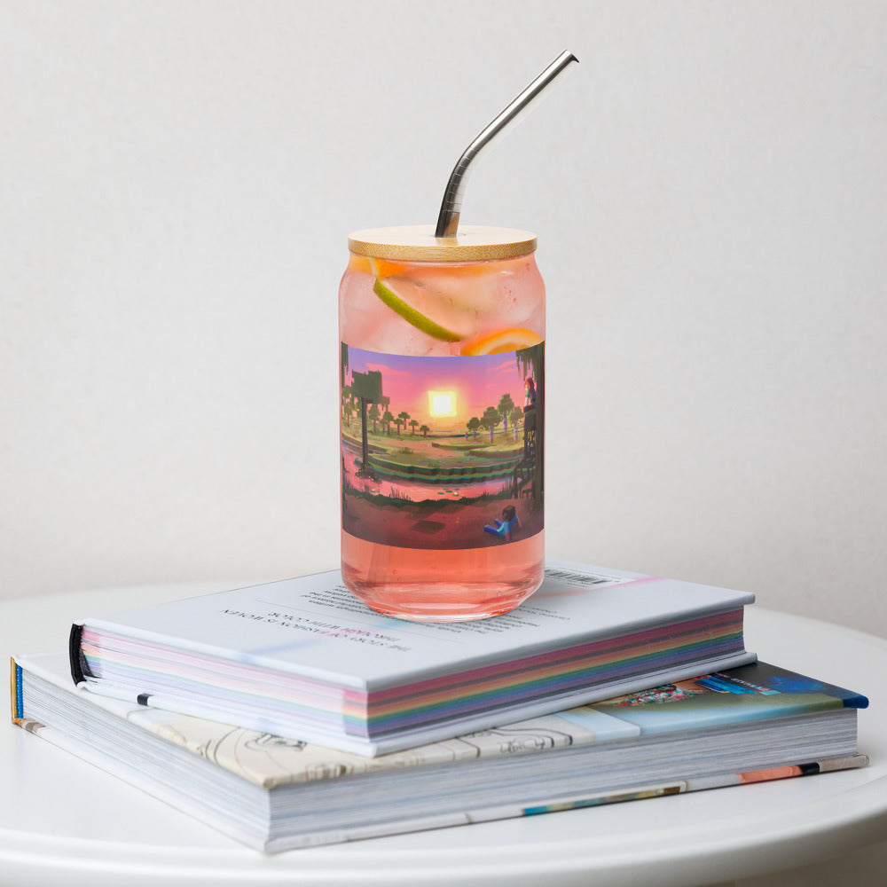 Minecraft Limited Loot Swamp Sunset Can-Shaped Glass with Lid and Straw - Image 3