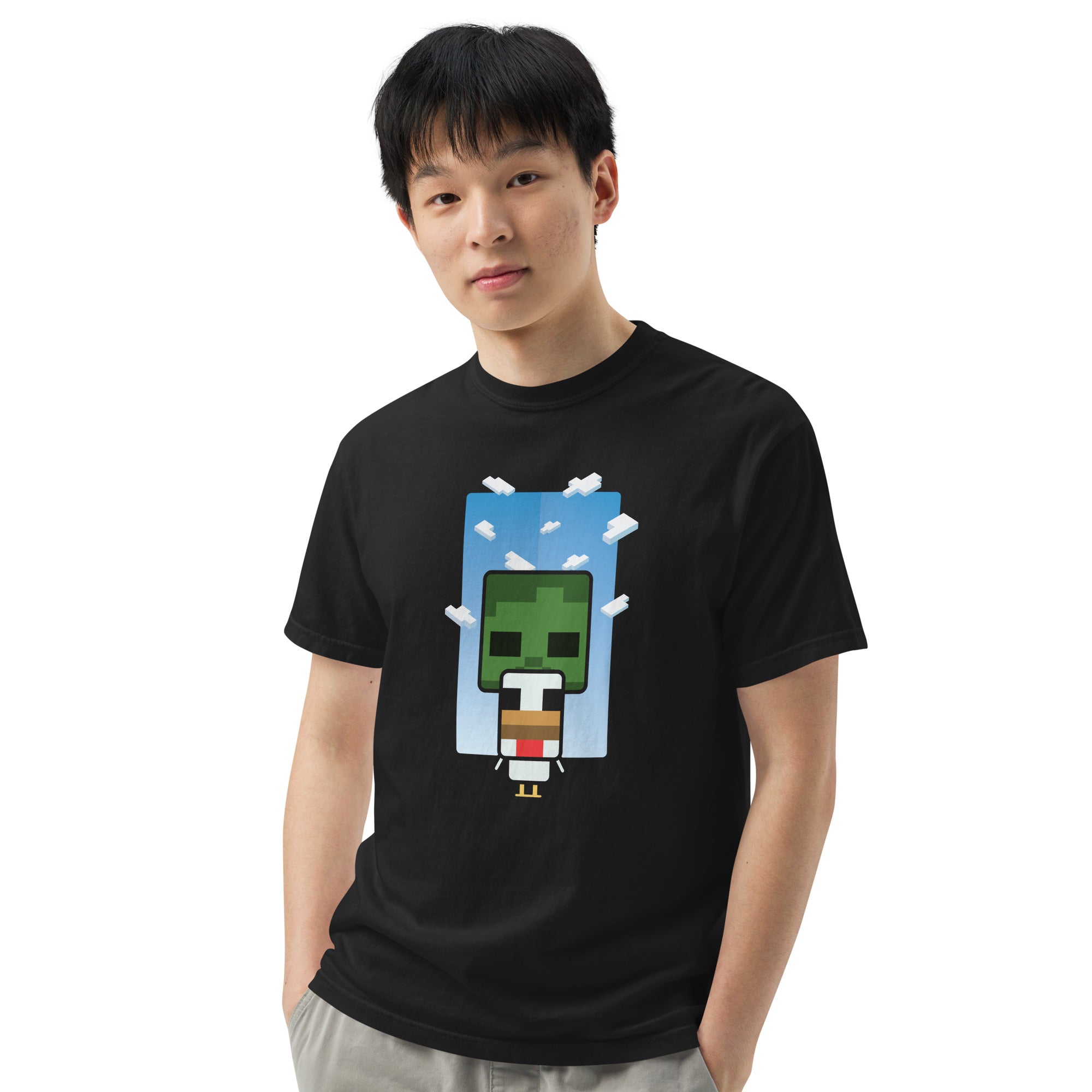 Minecraft Comfort Colors T-Shirt Chibi Chicken Jockey - Image 3