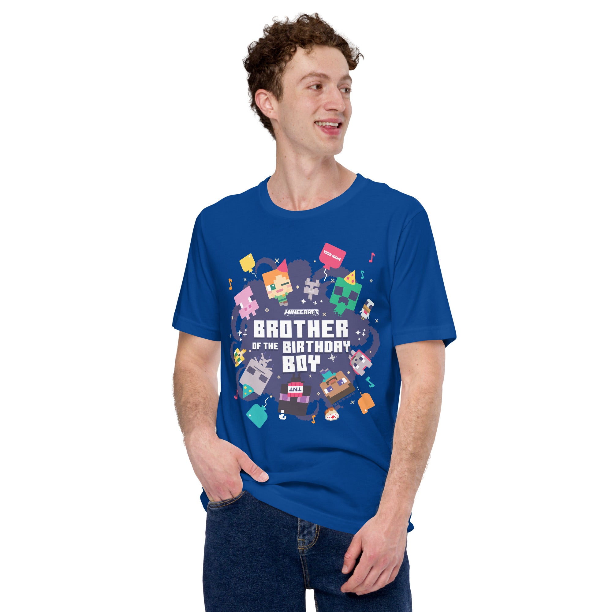 Alternative view of Minecraft Adult T-Shirt Brother Of The Birthday Boy Personalized Name